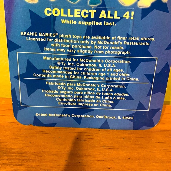 McDonald's Ty Beanie Baby Glory the Bear still in package - Picture 7 of 9